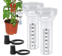 Pluviomètres,2 Pièces en verre transparent précis avec support | Tube de Rechange pour Pluviomètre Extérieur | Pour Cour Pelouse Patio Porche Arrière-cour Maison Terrain Aménagement Paysager Jardin