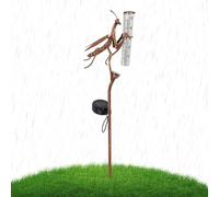 Pluviomètres décoratifs, pluviomètre extérieur,Pluviomètre éclairé à énergie solaire | Jauge de pluie décorative multifonctionnelle, jauge de mesure de pluie en forme de mante pour le jardin