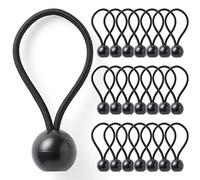 Pluvios - Lot de 10 tendeurs Robustes avec Crochets - Taille au Choix - Sangles élastiques polyvalentes pour Bagages, Barres de Toit, Camping, résistant aux intempéries et aux UV (10 cm) - Noir