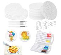 Pluvyze 20pcs Magic Puffy Painting Set,Puffy Paint,Peinture Gonflante,Kit De Peinture TexturéE En Mousse 3d Magique, Puffy Popcorn Draw Texture Painting Kit, éPonge Magique Pour Dessin 3d
