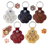 Pluvyze 5 PièCes Porte Clé Poil Animaux,Souvenir Chien DéCéDé, Objets De Collection ComméMoratifs, Stockage De Poils d'animaux, Porte-CléS ComméMoratif en Cuir