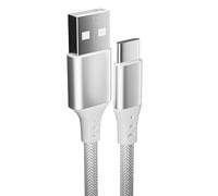 pluX Câble de charge et de données USB C tressé très long et durable pour type C, compatible avec iPad Pro 11" 12,9" 2024 2022 2021, Mini 6, iPad Air 4/5e/6e, iPad 10e 2022 - Argenté
