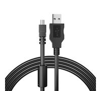 pluX Câble USB de rechange pour appareil photo Olympus SP-600UZ, VR-310, VG-120, VG-160, VR-340, VG-170 Chargeur 1,5 m Câble de charge rapide de transfert de données - Noir