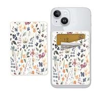 Pluzmecalm 1 porte-carte de téléphone en cuir coloré de style bohème avec double poche pour l'arrière du téléphone, porte-cartes de crédit, compatible avec la plupart des téléphones (9,8 x 6,6 cm)