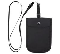 Pluzmecalm 1 porte-monnaie de voyage caché noir pour femme, portefeuille lavable, poche secrète pour cartes de crédit, argent, objets de valeur avec sangle élastique réglable