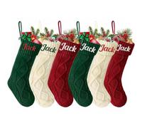 plversi Chaussettes de Noël personnalisées, chaussettes de Noël personnalisées de 35,6 cm, cadeaux tricotés par câble