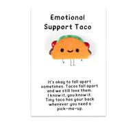PLwelth Jeton de taco de poche mignon avec carte de vœux positive inspirante pour amis, collègues, employés, relation longue distance, cadeau d'anniversaire, de Noël