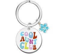 PLwelth Porte-clés « Aunt Club » - Cadeau pour femme et fille - Joli porte-clés de nièce et neveu - Accessoire amusant pour clés de voiture, sac à dos, cadeaux personnalisés pour elle, anniversaire,