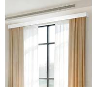 PLWUPE Double Rail et Cantonnière 3 en 1 pour Fenêtres, Boîte à Rideaux Silencieuse avec Installation Latérale Intégrée Ensemble de Boîtes à Rideaux à Double Tringles à Rideaux(400cm(4 * 100cm))