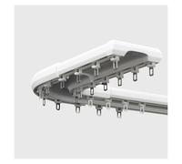 PLWUPE Robustes Rail De Rideau De Plafond Rail à Rideaux Tringle Rideau Double Rideau Rail Aluminium 70-630cm Coulissant Silencieuse Tringle à Rideaux pour Chambre à Coucher(Blanc,480cm(4 * 120cm))