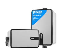 Plyee Audio 250W Haut-parleurs Bluetooth Extérieurs, Synchronisation sans Fil Entre Haut-parleurs, Montage Murale pour Terrasse, Véranda, Gazebo, Garage, Pack de 2 (MZ-632)