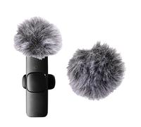 Plyisty 2PCS Microphone Furry Pare-brise Muff Fit pour Rode sans Fil Go II Pare-Vent, Pare-brise de Microphone de Poche Réduisant le Bruit Ambiant du Vent (GRAY)