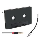 Plyisty Adaptateur Cassette de Voiture vers AUX avec Câble de Type C vers 3,5 mm, Adaptateur de Cassette pour Téléphone, Musique et Appels, Compatible avec Autoradio, Lecteur MP3