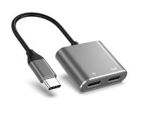 Plyisty Adaptateur USB C vers Lunettes AR, Chargement PD 100 W et Répartiteur Vidéo 4K 60 Hz, Hub de Lecture et de Charge pour Steam Deck ROG Ally pour XREAL Air 2 pour RayNeo
