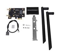 Plyisty Adaptateur WiFi M.2 NGFF vers PCIe, Carte Réseau Fil Tri-Bande 2,4 GHz 5 GHz 6 avec Deux Antennes 8 DBi et Dissipateur de Chaleur, pour Ordinateur de Bureau OS X