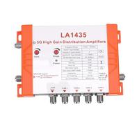 Plyisty Amplificateur de Distribution à Gain élevé 35 DB, Amplificateur de Signal à 4 Voies avec Filtre 5G LTE, pour Système de Câble D'antenne TV (Prise UE)