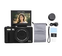 Plyisty Appareil Photo Numérique 5K, Caméras 75 MP pour la Photographie, écran de Feuillette de 3 "180 °, Zoom Numérique 18x, Autofocus, Carte Mémoire 32 Go (Black)