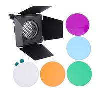 Plyisty Barrière Lumineuse, Barrière Lumineuse À 4 Volets avec Grille en Nid d'abeille, 5 Filtres De Couleur, pour Réflecteurs Standard Kit D'accessoires