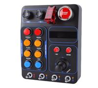 Plyisty Boîtier de Commande Central de Simulation de Course, Contrôle de Conduite SIM avec 19 Boutons, 30 Options Programmables, Rétroéclairage RVB USB pour Camions de Course, Ferme et
