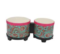 Plyisty Bongo Drum Set Excellent Instrument de Percussion à Main en Bois de Chèvre en Plastique en Caoutchou (Texture bleue)