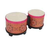 Plyisty Bongo Drum Set Excellent Instrument de Percussion à Main en Bois de Chèvre en Plastique en Caoutchou (Texture orange)