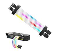 Plyisty Câble PSU 5V Argb, PC d'alimentation PC Câble D'Extension, PSU Extension LED pour Le Boîtier de L'ordinateur de la Carte Mère, Carte Mère à (Contrôleur SK3 Noir)