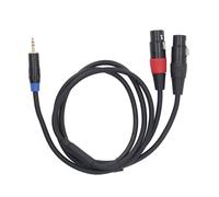 Plyisty Câble Répartiteur Double XLR Femelle vers 3,5 Mm en Y, Adaptateur de Connecteur de Microphone D'interconnexion Auxiliaire Stéréo, avec Connecteur XLR à Code Couleur plaqué or 24 (oncle