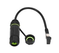 Plyisty Câble Satellite étanche IP68 vers Adaptateur RJ45, Connecteur Ethernet 1200 Mbps avec Blindage en Cuivre 24 AWG, Coupleur Femelle pour Extension Extérieure