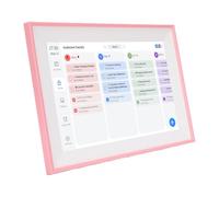 Plyisty Calendrier Numérique Intelligent Rose, écran Tactile HD 10,1 Pouces, Gestion des Tâches et Tableau des Tâches pour Planificateur Familial, Connexion WiFi