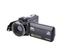 Plyisty Caméra Vidéo 8K Caméscope 96MP 18X Zoom Numérique WiFi écran | Stabilisation électronique 6 Axes, LCD Rotatif à 270°, Télécommande, 2 Piles, Fonction Webcam, Compatible avec