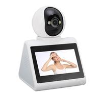 Plyisty Caméra vidéo bidirectionnelle, caméra de sécurité intérieure 1080p avec Grand écran, Appel vidéo, Alarme Intelligente, pour Personnes âgées/Animaux domestiques/bébés (128GB)