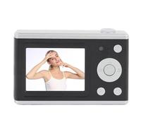 Plyisty Caméra Vidéo Numérique, Caméscope à Double Objectif 64MP pour Photographie, Enregistrement HD 1080p avec Miroir Selfie, Lumière de Remplissage LED, Affichage de 2,4 ", Lecture (Black)
