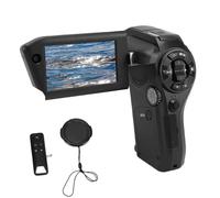 Plyisty Caméscope Portable, Caméra De Vlogging 8K 75 MP avec Double Objectif, Zoom Numérique 16X, Mise Au Point Automatique, Écran Orientable De 3 Pouces, Télécommande