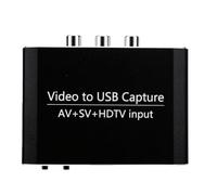 Plyisty Carte de USB 3.0, Dispositif de Diffusion en Direct avec Entrée AV S en Alliage D'aluminium avec Sortie HD Simultanée pour Les Créateurs de Contenu