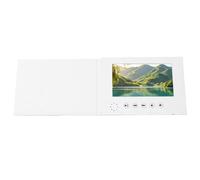 Plyisty Carte de Vœux Vidéo électronique de 7 Pouces, 720P Type C, pour | Couverture en papier de cuivre, rechargeable, carte d\'affichage vidéo pour la publicité, format A5