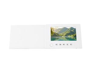Plyisty Carte de Vœux Vidéo électronique de 7 Pouces, 720P Type C, pour | Couverture en papier de cuivre, rechargeable, carte d\'affichage vidéo pour la publicité, format A5