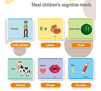 Plyisty Cartoon Giraffe Card Reader Interactive Early Learning Scards pour Les Tout-Petits et Les Enfants D'âge Préscolaire, Portable English Word Educational Toy for Language Development, ABS