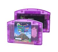 Plyisty Cartouche de Jeu Open Source pour N64, Chargement Rapide, Prend en Charge les Jeux Rétro et L'émulateur 64DD, pour GB/GBC/NES/SNES/GG, Carte TF 16 Go Intégrée (Violette Transparente)