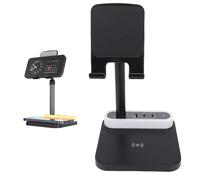 Plyisty Chargeur sans Fil Rapide 15W, Lumière Nocturne 4 en 1 Porte-Tablette de Téléphone avec 1 Ports USB 2 de Type C, éclairage Ambiant Chaud