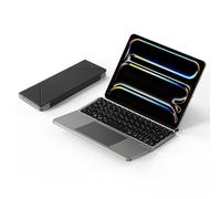 Plyisty Clavier Bluetooth Pliable avec pavé Tactile, 3 Appareils Multipoints Compacts 64 Touches, Touches Ciseaux Rechargeables et Silencieuses, pour Voyage/Affaires (Grey)