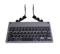 Plyisty Clavier Bluetooth Pliable, Petit Clavier Compact de Poche Rechargeable, Léger et Portable, Pliable et Silencieux, avec Support pour Ordinateurs Portables, Tablettes, Téléphones (Gray)