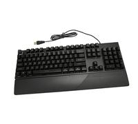 Plyisty Clavier de Jeu à Coque Métallique, Rétroéclairage Arc-en-Ciel, Matériau Durable, Réponse Rapide, Repose-Poignet Amovible, Effets D'éclairage Colorés