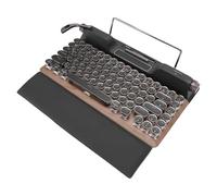 Plyisty Clavier de Machine à écrire Mécanique Rétro, Clavier Bluetooth 5.0 Bluetooth RVB avec 84 Touches Touches Rondes, Repos du Poignet, Interrupteurs Bleus, pour Les Téléphones