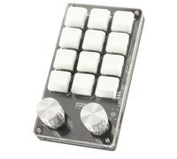 Plyisty Clavier Mécanique Macro à Un Une Main, Mini Clavier DE Jeu MÉCANIQUE Portable avec Bouton DE RÉGLAGE, 12 TOUCHS ENTIEMment Programmables (Noir Blanc)