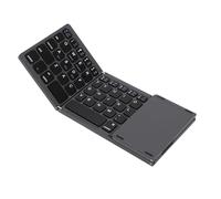 Plyisty Clavier Pliable, Bluetooth 5.1, Clavier sans Fil Portable Rechargeable à 3 Canaux avec Grand pavé Tactile et Raccourcis Multimédia, pour Smartphone, Tablette, Ordinateur Portable (Grey)