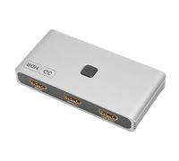 Plyisty Commutateur HD 4K 1 Entrée 2 Sorties, jusqu'à 18 Gbit/s 4K 60 Hz 3D CEC HDCP2.2 Pris en Charge, pour Téléviseur, Projecteur, Lecteur avec Indicateur LED (YC-Q201)