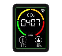 Plyisty Compteur de qualité de l'air, Détecteur de Température et d'humidité CO2, écran LCD rétroéclairé, Testeur de qualité de l'air 3 en 1 pour 'école de Bureau à Domicile
