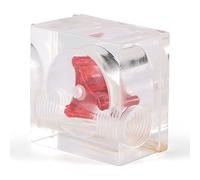 Plyisty Débitmètre à 3 Turbines, Indicateur de Débit d'eau avec Polie pour Système de Refroidissement par Eau PC, Filetage G1/4, Matériau Acrylique (carrédouble Canal)