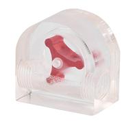 Plyisty Débitmètre à 3 Turbines, Indicateur de Débit d'eau avec Polie pour Système de Refroidissement par Eau PC, Filetage G1/4, Matériau Acrylique (Double Canal Semi-Circulaire)