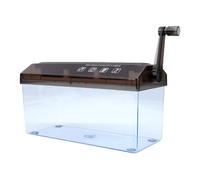 Plyisty Destructeur de Papier Manuel à 2 Feuilles, capacité de 3 L | Coupe en Bande de 3 Mm, Opération à Manivelle, Bac Transparent avec Base Antidérapante pour le Bureau à Domicile